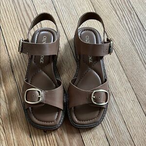 Crown Vintage Brown Sandals with Adjustable Straps